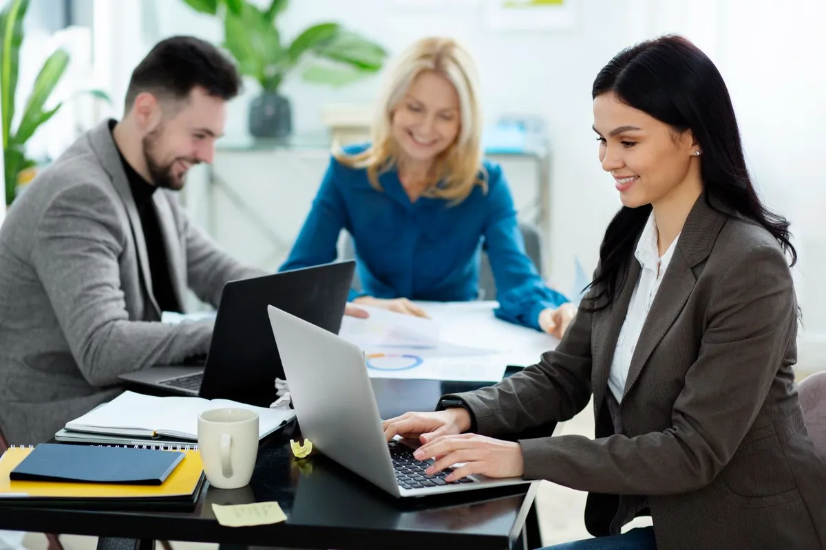 Accountant reviewing financial documents at a desk