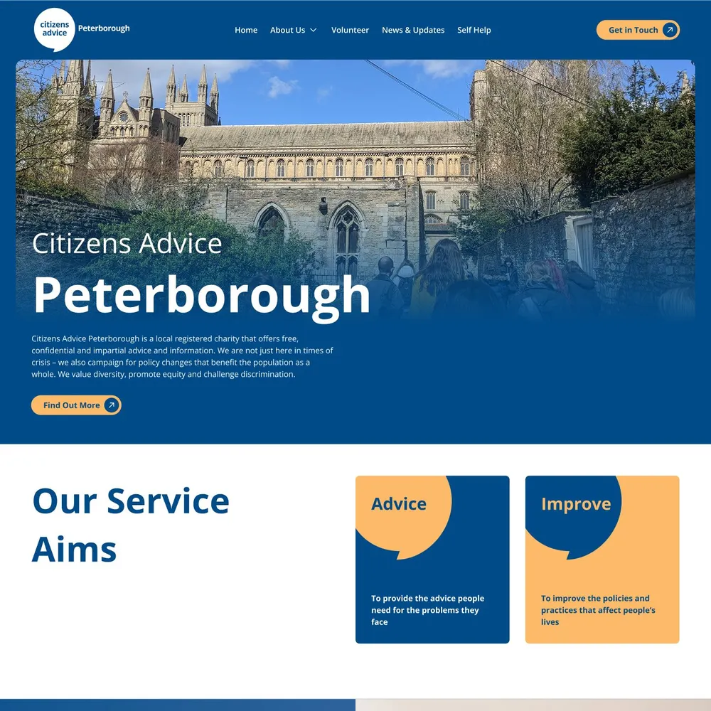 Citizens Advice Peterborough website screenshot 1