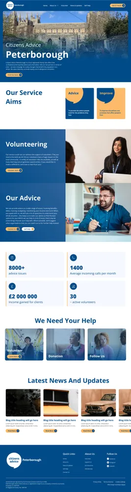 Citizens Advice Peterborough new website designed by Brilliant Digital